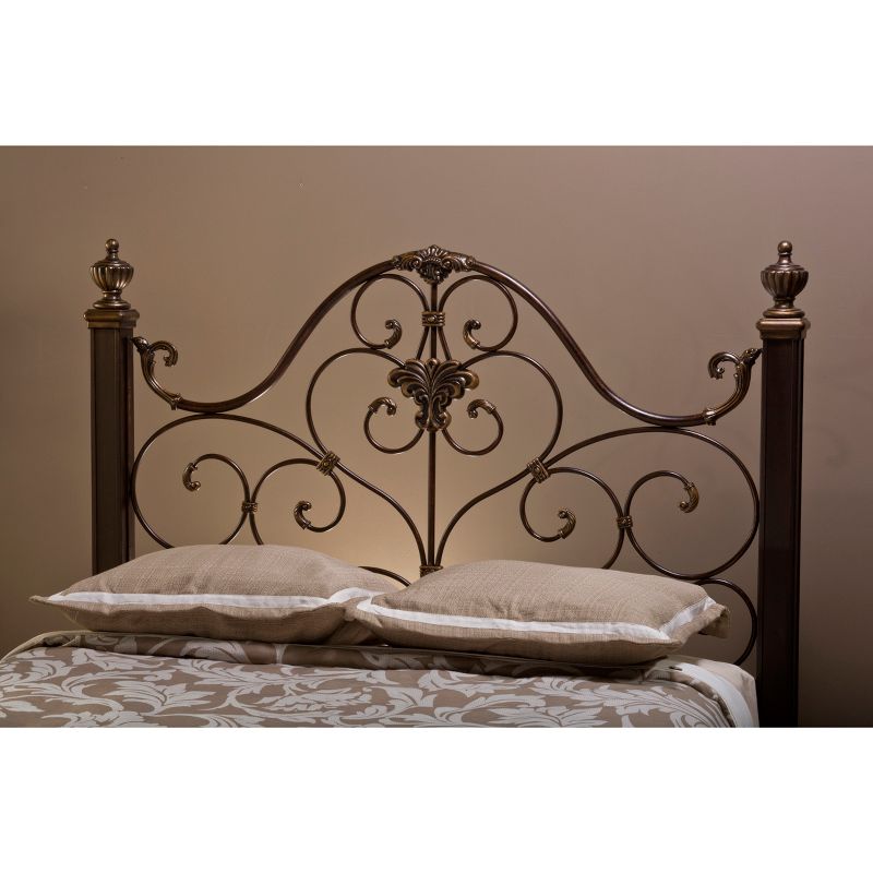 Queen Mikelson Bed with Rails Antique Gold - Hillsdale Furniture