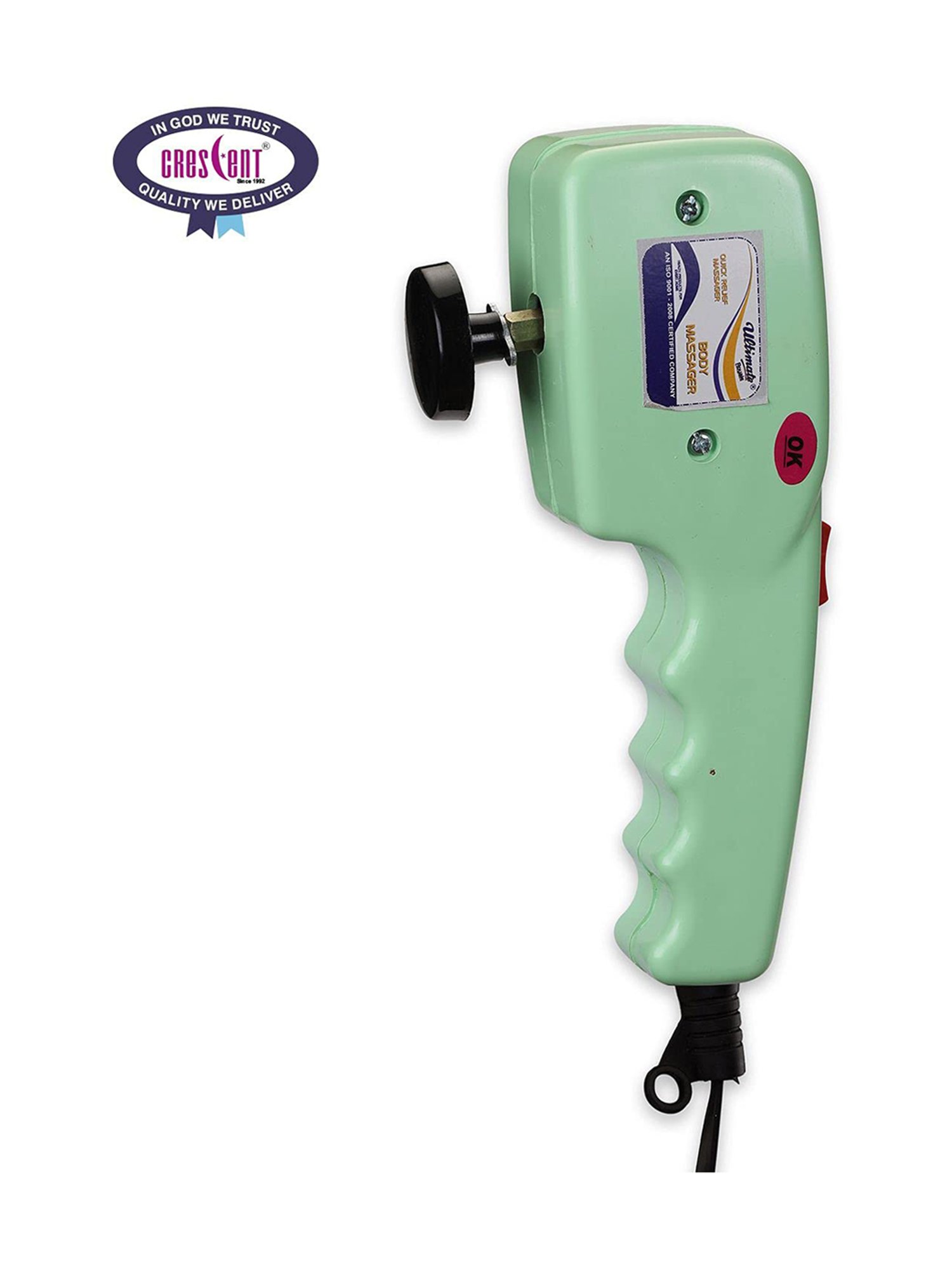 Crescent Ultimate Royal Quick Relief Full Body Electric Massager with 5 Applicator (Light Green)