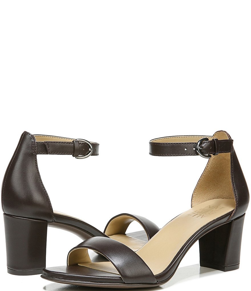 Naturalizer Vera True Colors Leather Ankle Strap Block Heel Dress Sandals