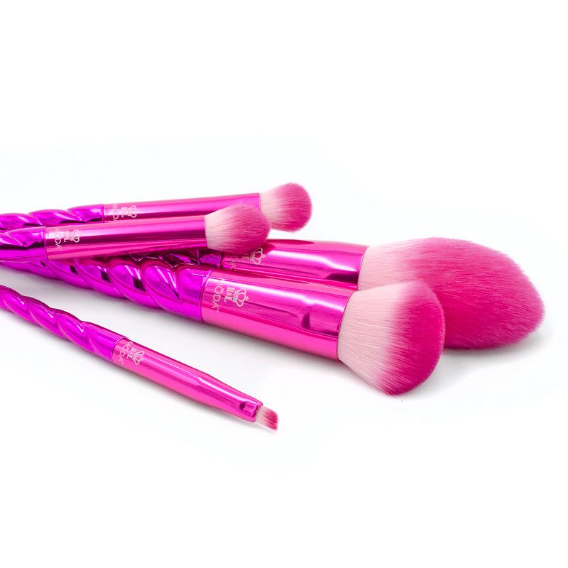MODA Brush Mythical 5pc Wild Blush Makeup Brush Set, Includes - Complexion, Domed Shadow, Crease and Angle Eyeliner Brushes