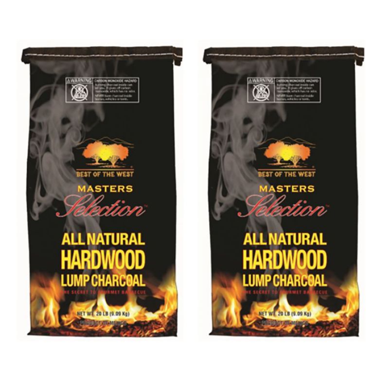 Best of the West All Natural Hardwood Lump Charcoal Bag, 20 Pounds (2 Pack)