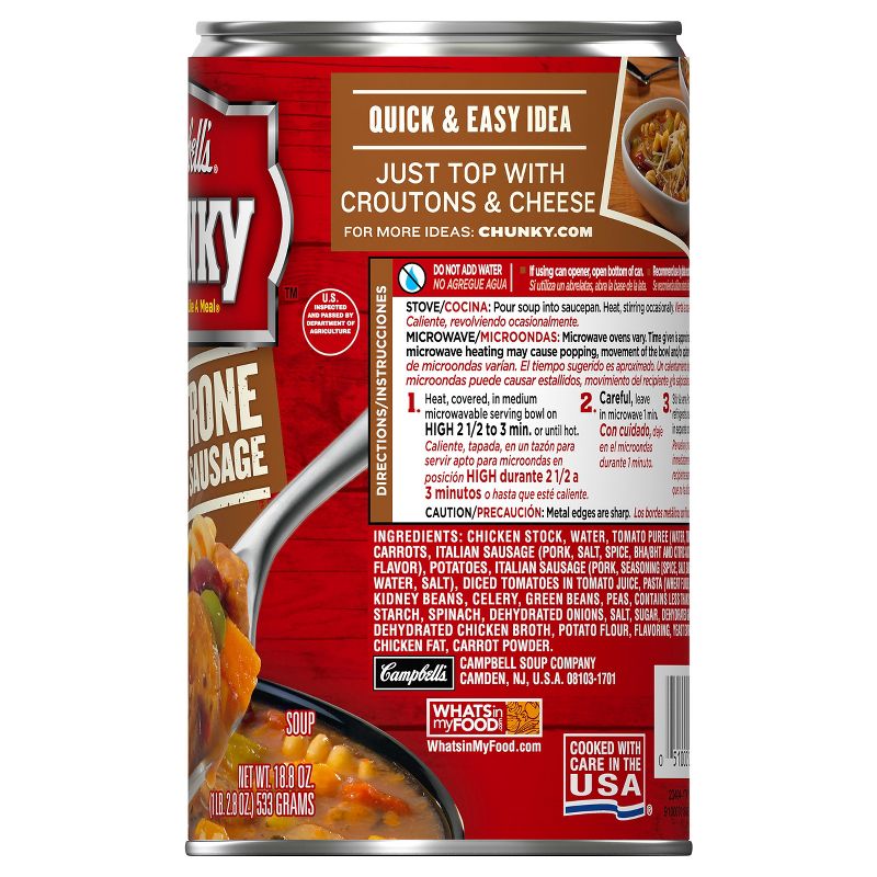Campbell's Chunky Soup Sausage Minestrone - 18.8oz