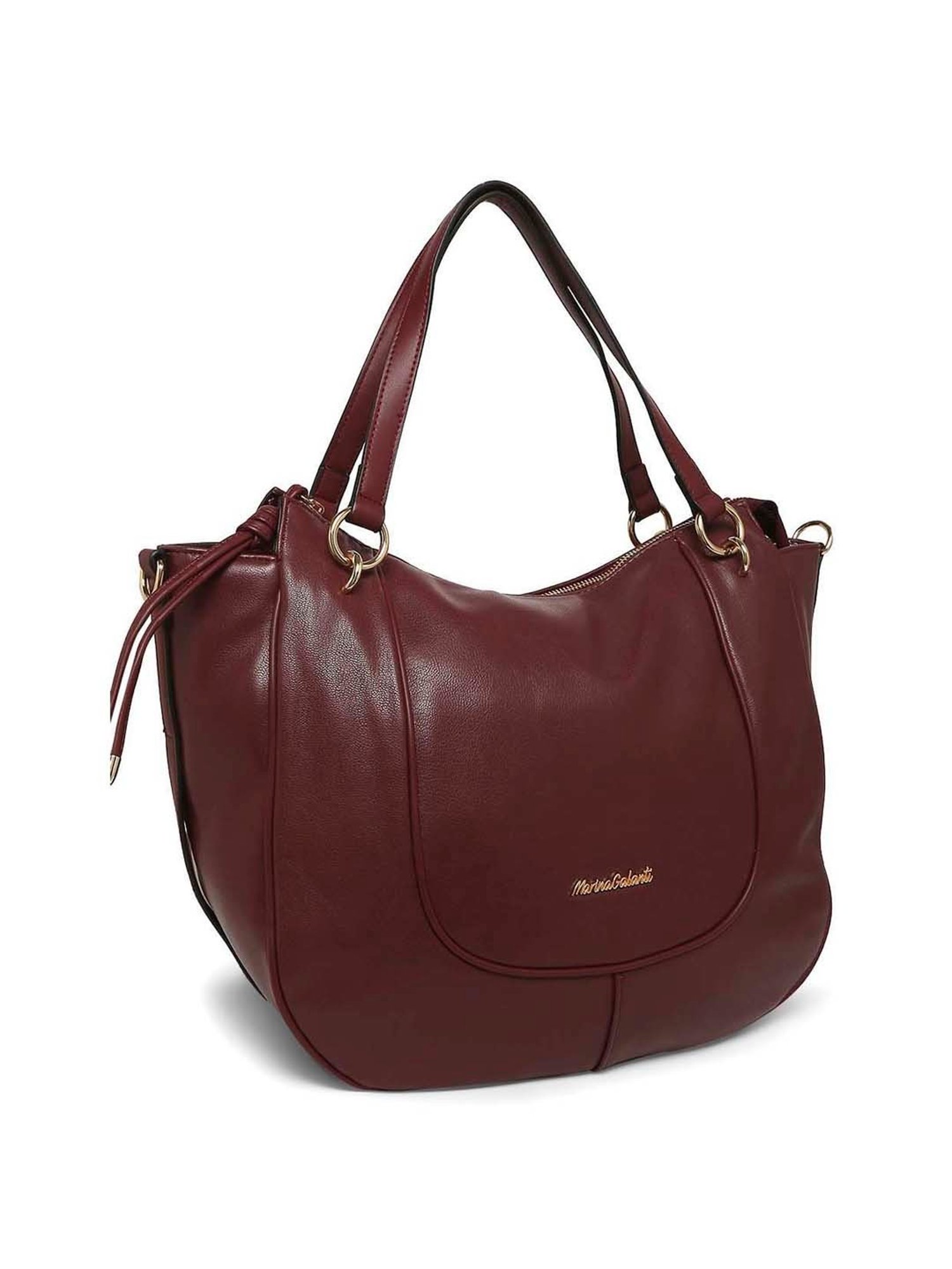 Marina Galanti Maroon Solid Medium Tote Handbag