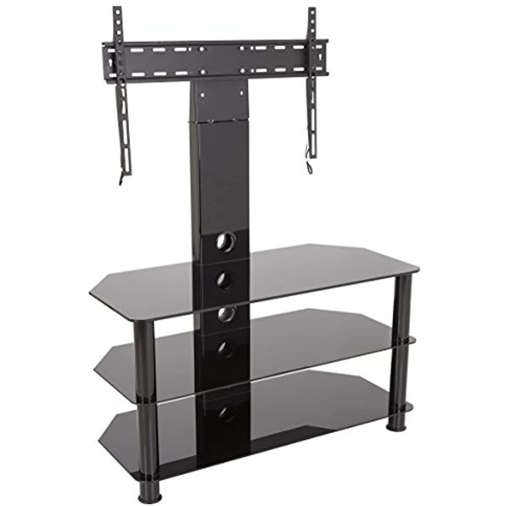 AVF SDCL900BB-A Stand with TV Mount for TVs up to 65", Black Glass, Black Legs