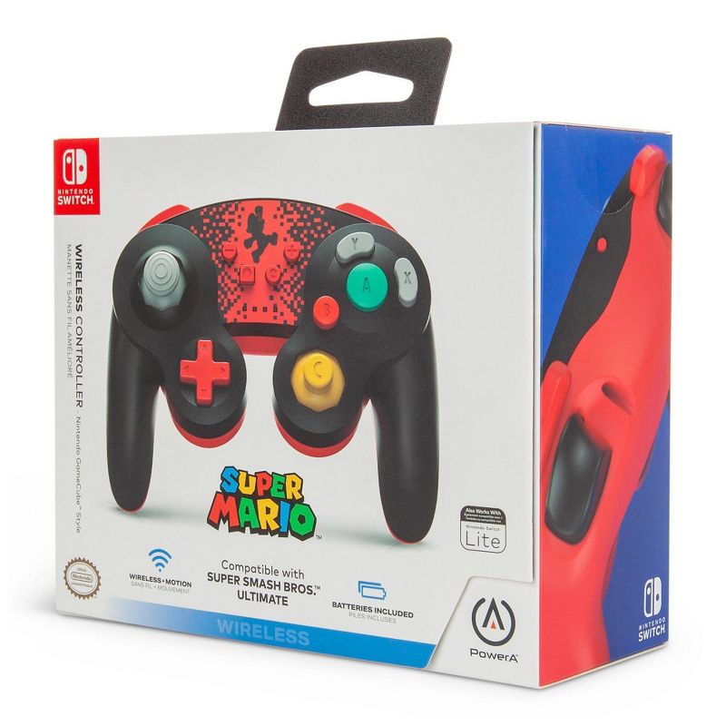 PowerA Wireless GameCube Style Controller for Nintendo Switch - Mario - Black/Red
