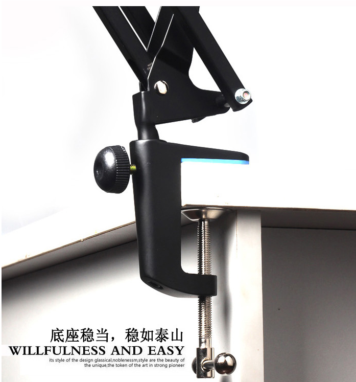 Portable Desk Microphone Mic Suspension Boom Scissor Arm Stand Holder For Studio