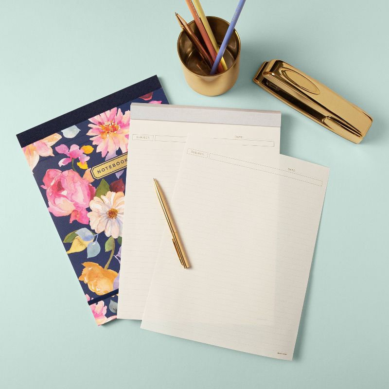 Legal Pad Letter Size Navy Floral - greenroom