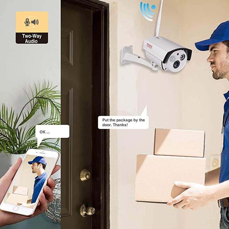 2019 New  1080P 20MP Full HD AddonampStandalone Wireless IP Security Bullet CameraTwoWay AudioWaterproof Mental Housing and PIR SensorSupport Max 128GB SD CardCompatible with  NVR