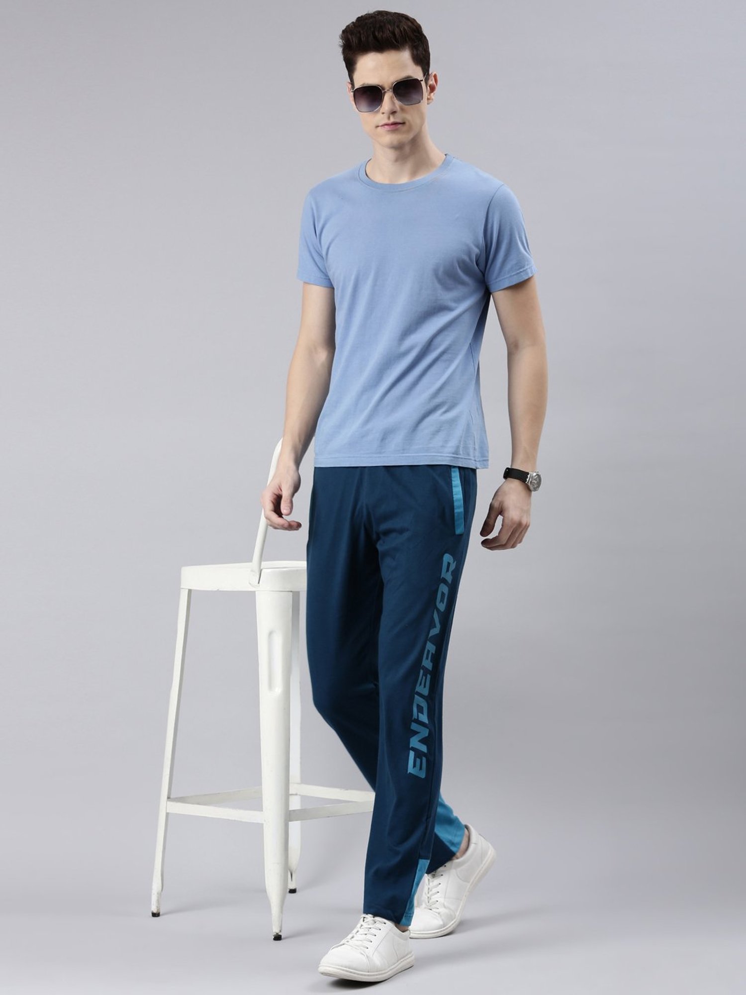 Dixcy Scott Originals Moroccan Blue Regular Fit Printed Track Pants