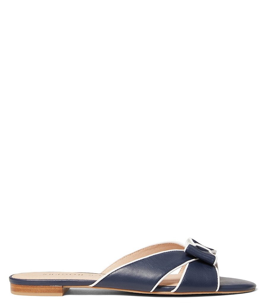 Jack Rogers Gigi Bow Detail Leather Slides