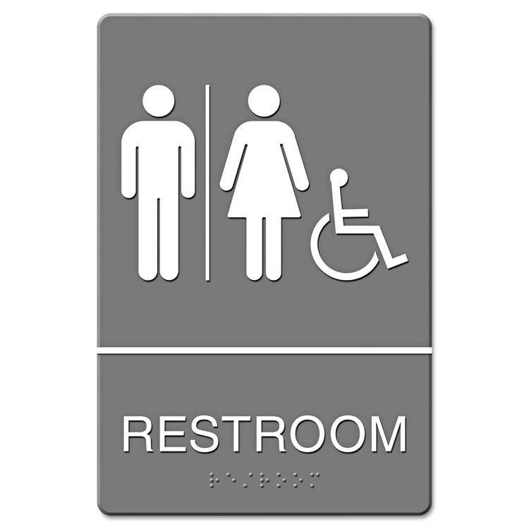 Headline Sign ADA Sign Restroom/Wheelchair Accessible Tactile Symbol Molded