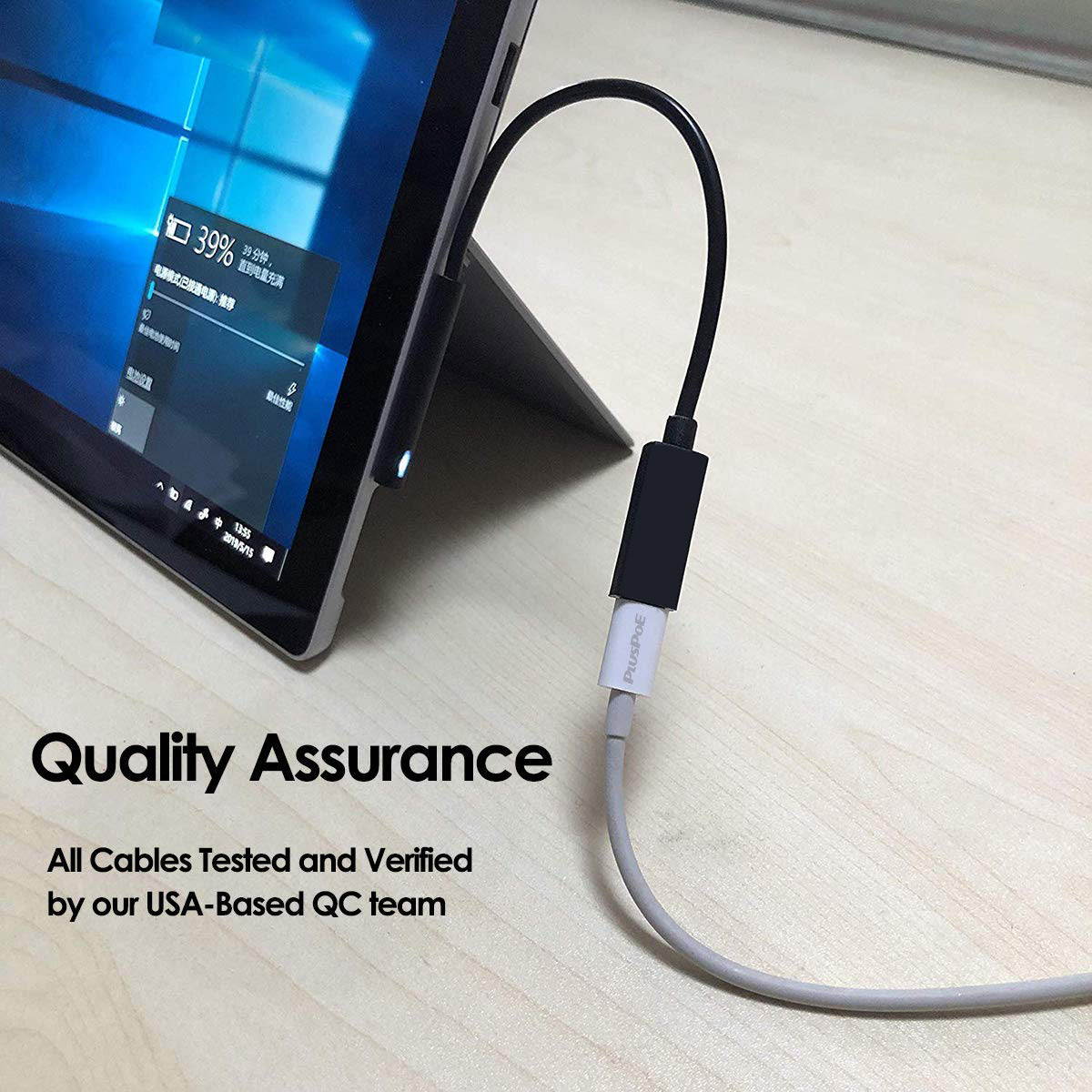 15V Surface Connect to USB-C Charging Cable Compatible for Microsoft Surface Pro 7 6 5 4 3 / Surface Book / Surface Go / Surface Laptop 1 /2 Works with 45W USB C PD Charger Adapter