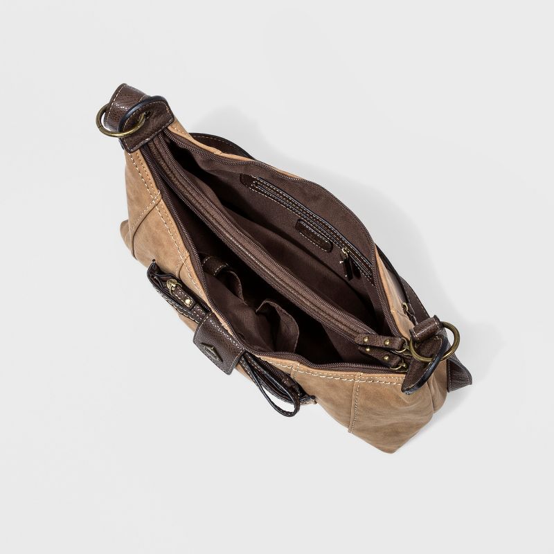 Bolo Zip Closure Leather Montville Crossbody Bag - Brown