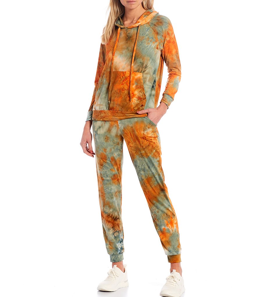 Laila Jayde Tie Dye Long Sleeve Brushed Knit Lounge Hoodie