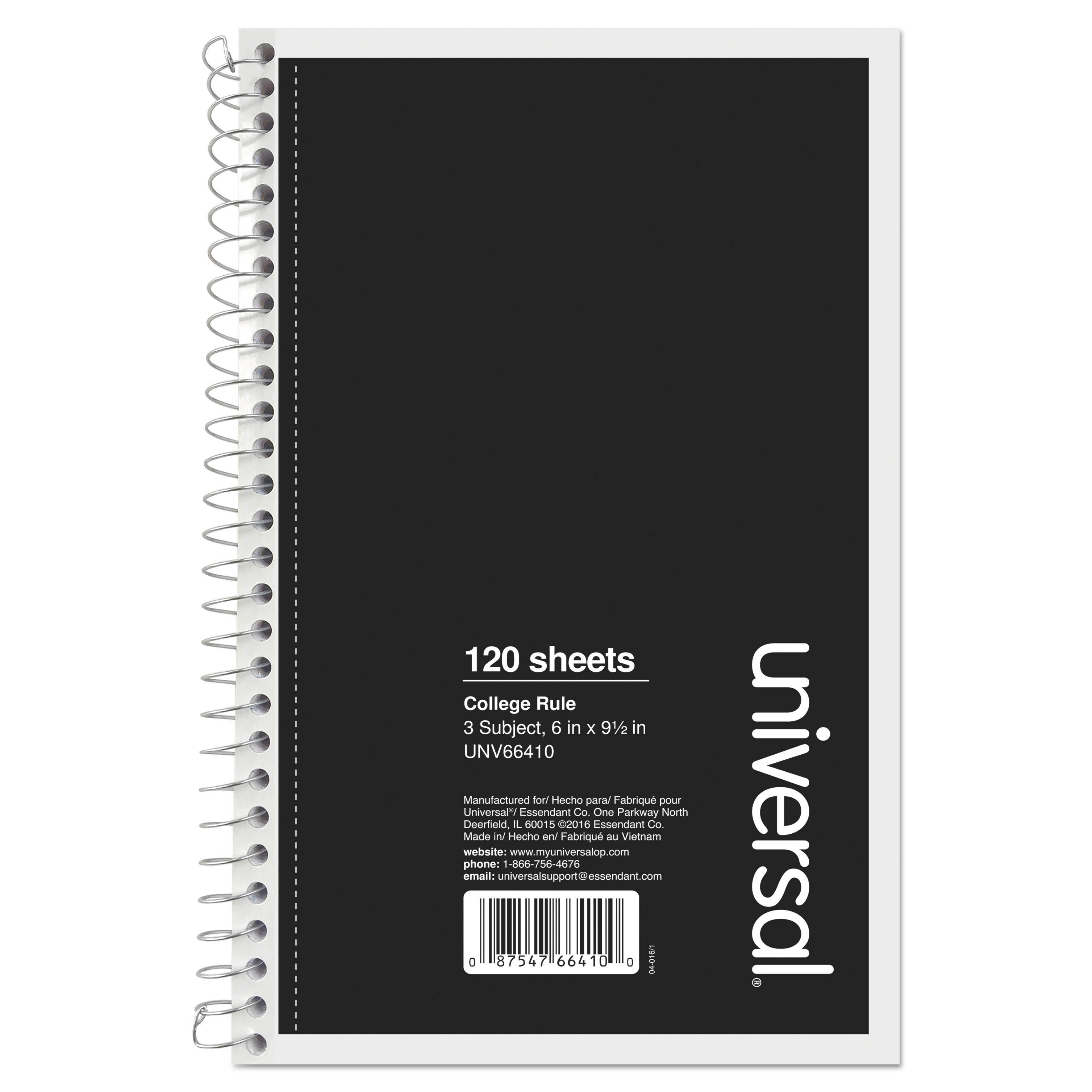Wirebound Notebook, 6 x 9-1/2, College Ruled, 150 Sheets, Assorted Col