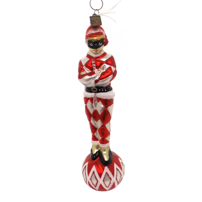 Holiday Ornament Harlequin Red/White Halloween Mask Diamond Mardi  -  Tree Ornaments