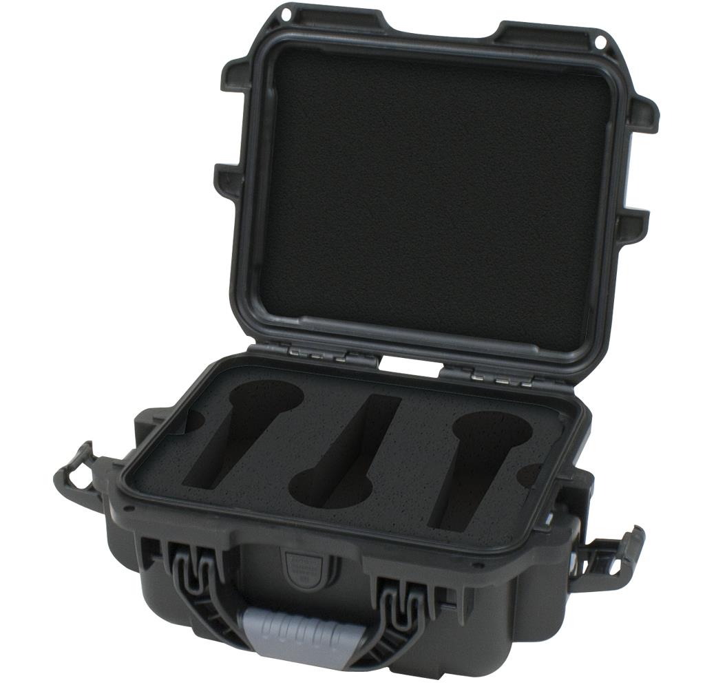 Black waterproof injection molded case-6 mics