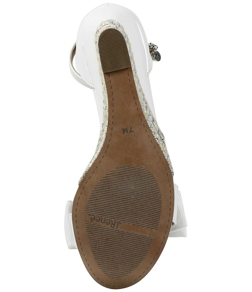 J. Renee Dariann Patent Bow Espadrille Wedge Ankle Strap Sandals