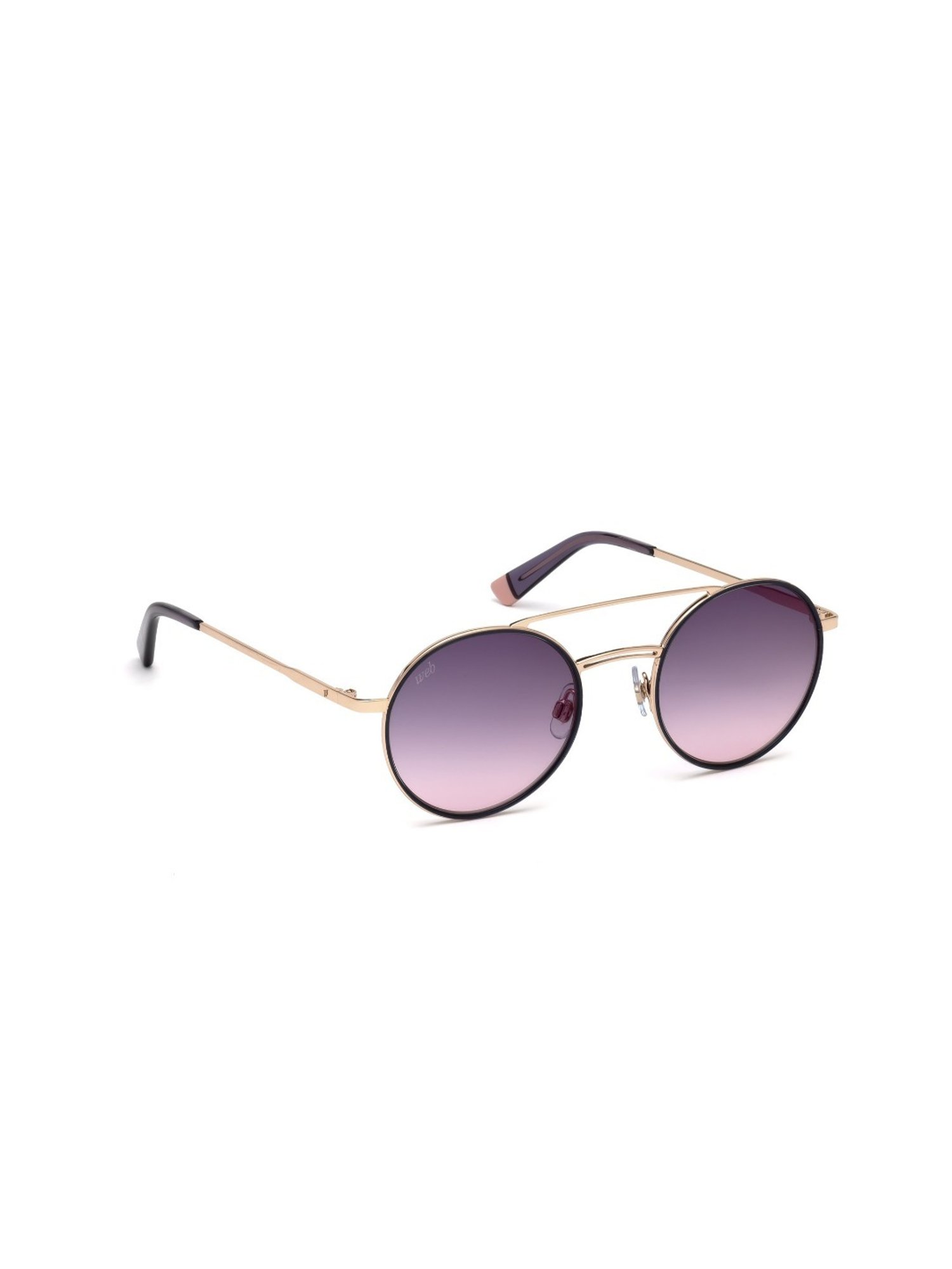 Web Eyewear Purple Round Sunglasses for Women Designed in Italy