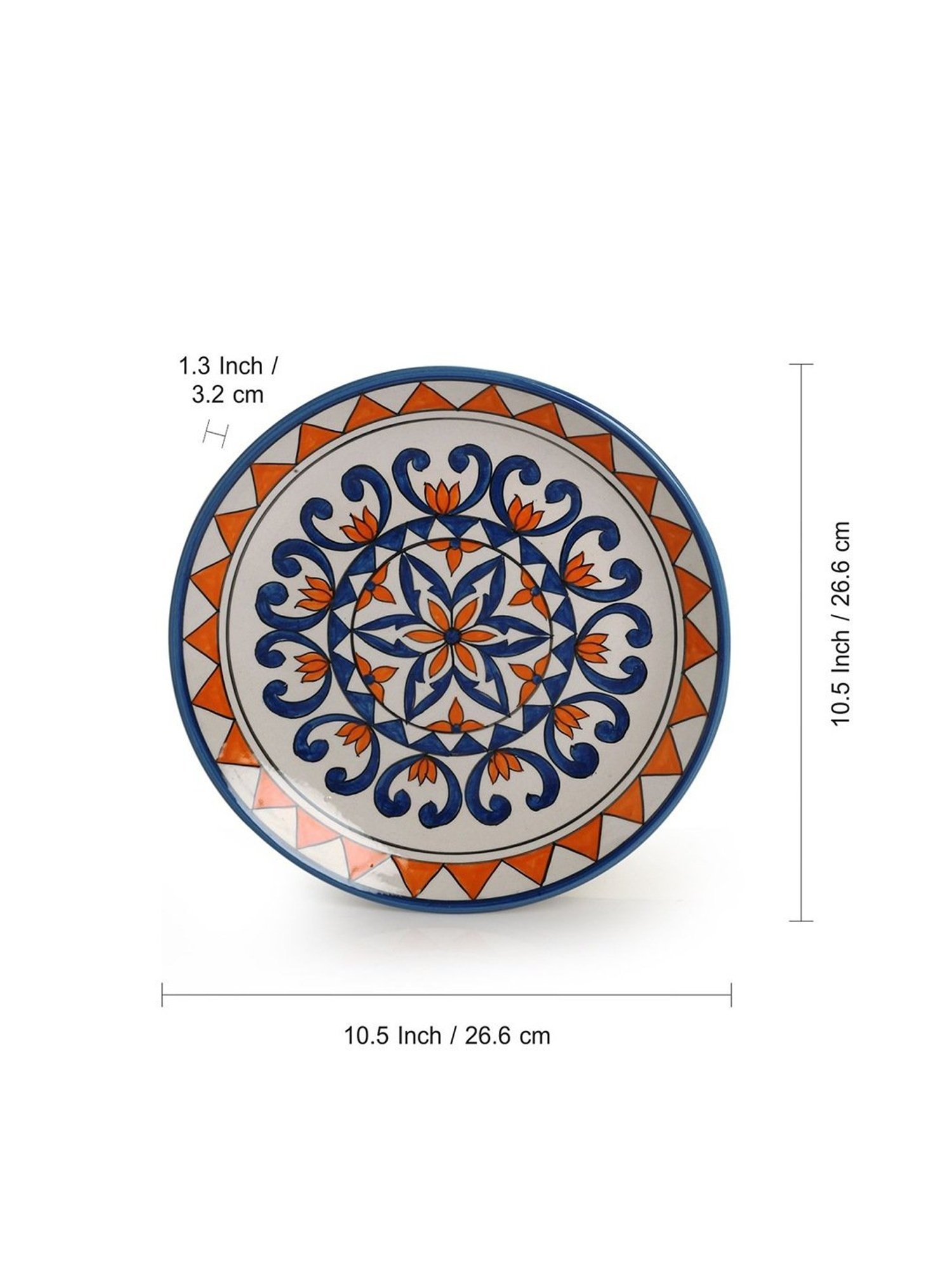 ExclusiveLane Star Light Hand-painted Multicolor Ceramic Wall Plate