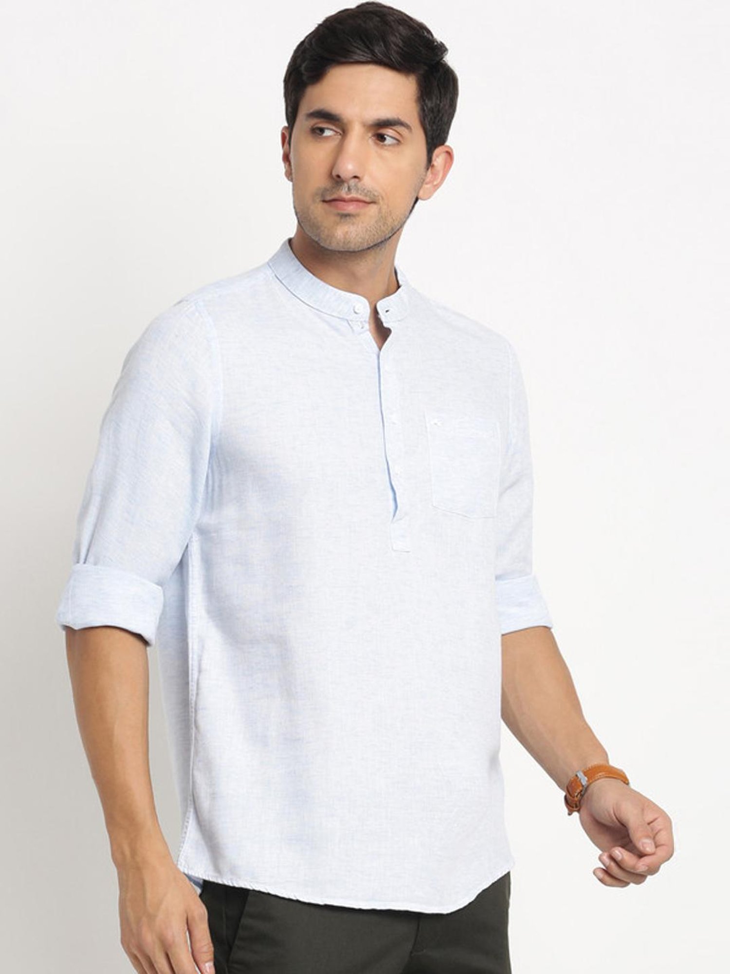 Manthan Red Full Sleeves Solid Kurta