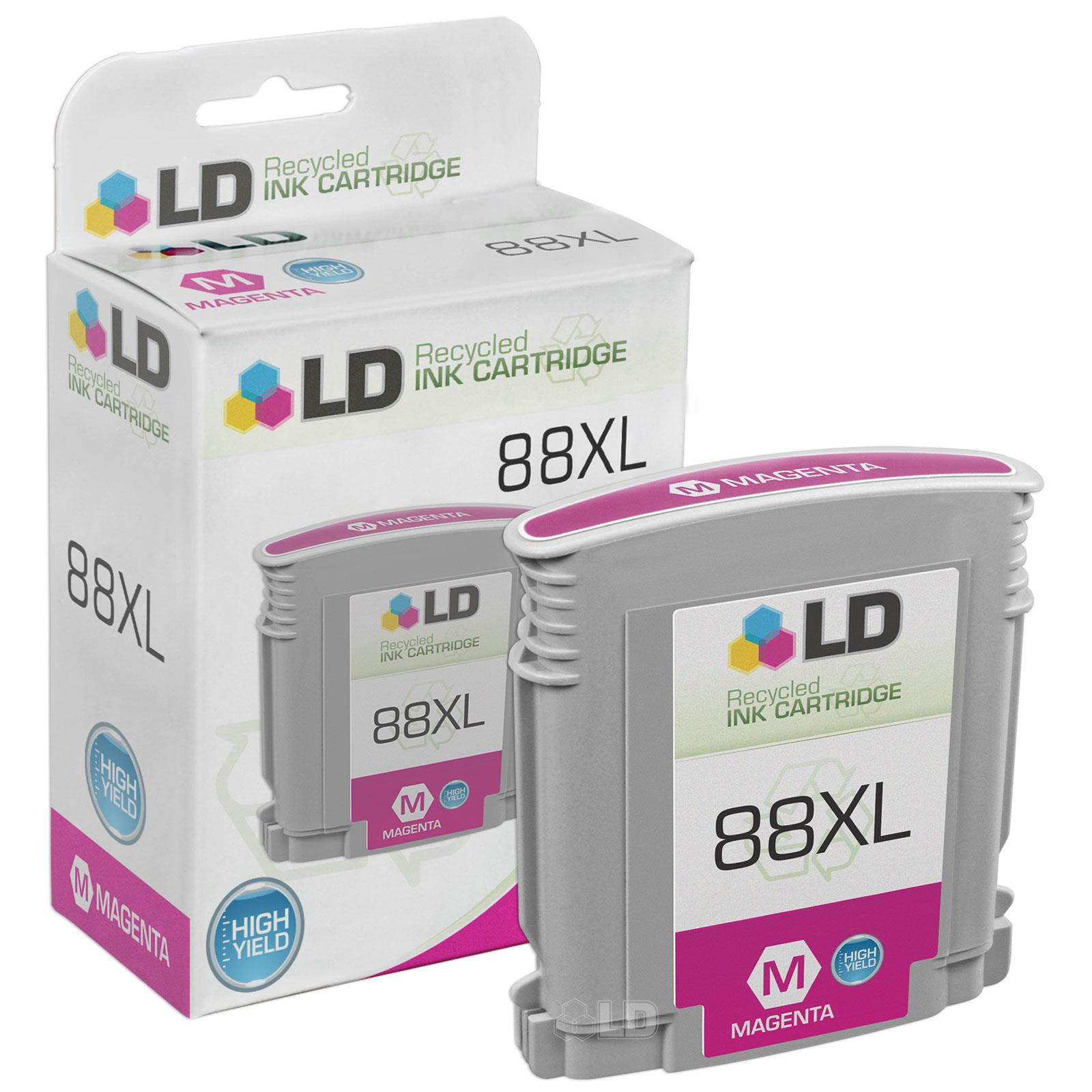 LD &copy; Remanufactured Replacements for Hewlett Packard 88XL / 88 5PK HY Ink Cartridges Includes: 2 C9396AN Black, 1 C9391AN Cyan, 1 C9392AN Magenta, & 1 C9393AN Yellow for use in HP OffieJet Pro