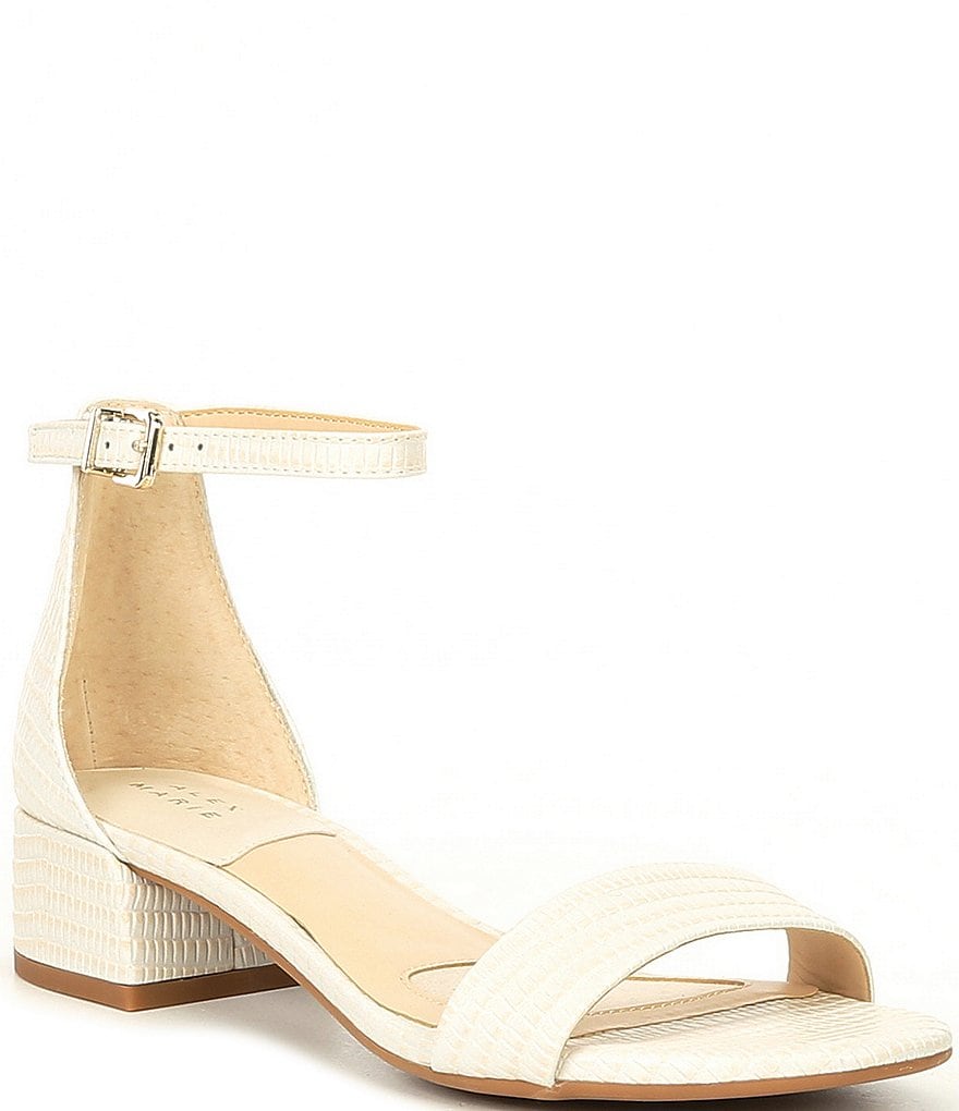 Alex Marie Malahn Embossed Leather Block Heel Dress Sandals