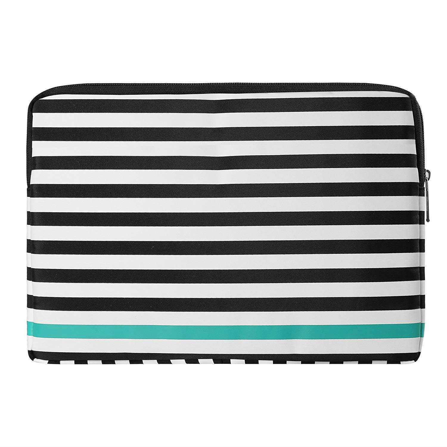 APOLLO 17.3" Laptop Tablet Sleeve Black White Accent Stripe Pattern Design For Lenovo 16" - 17.3" Laptops (Flex, IdeaPad, ThinkPad, Yoga