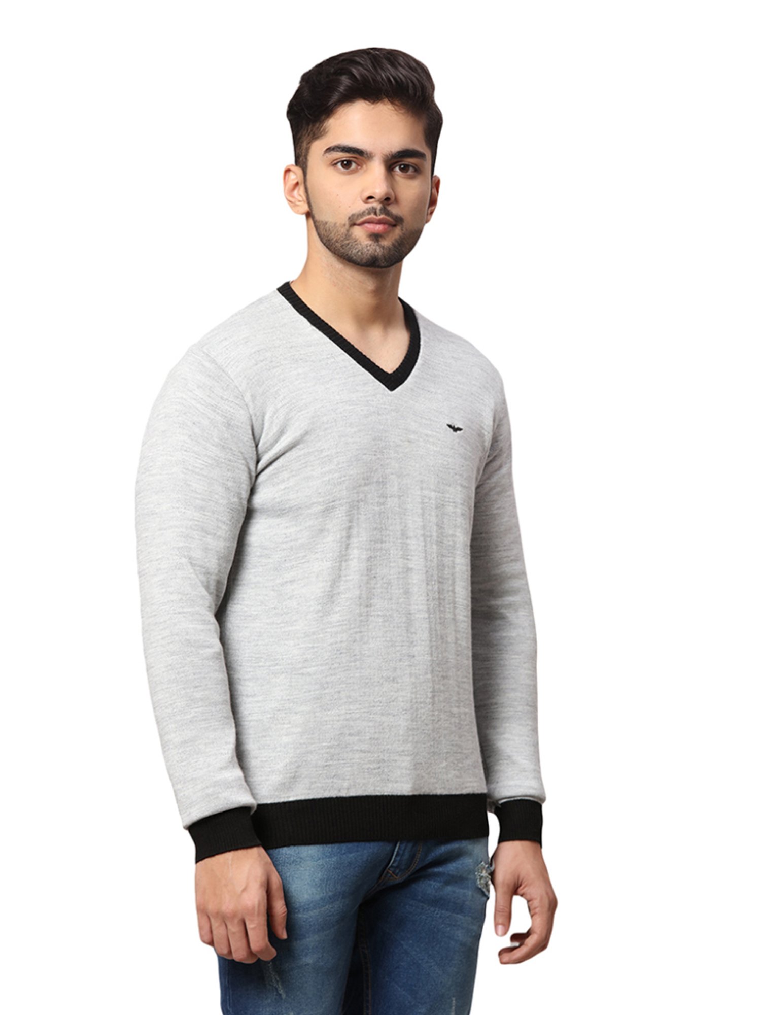 Park Avenue Black Regular Fit Reversible Sweater