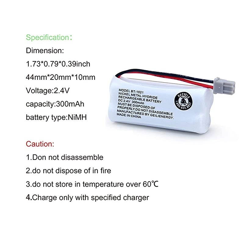 BT1021 BBTG0798001 Compatible for Uniden BT1008 BT1008 BT1016 BT1016 BT1021 BT1021 WITH43269 WX12077 Sanyo CASD6325 CASD6325 Cordless Handset Phone8 Pack