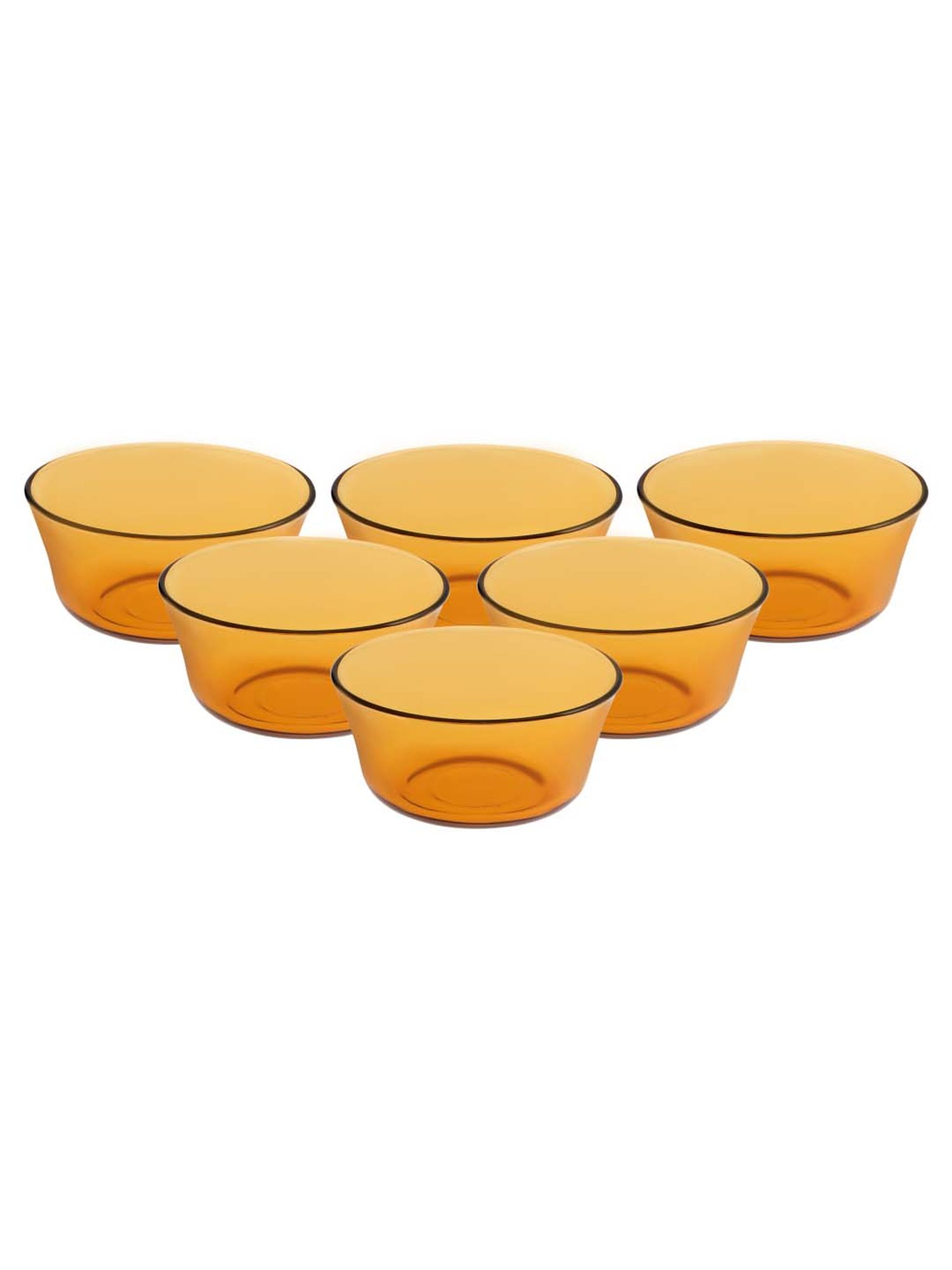Duralex 'Lys' Orange Glass 10.5 cm Table Serving Bowl (0.25 L) - Set of 6