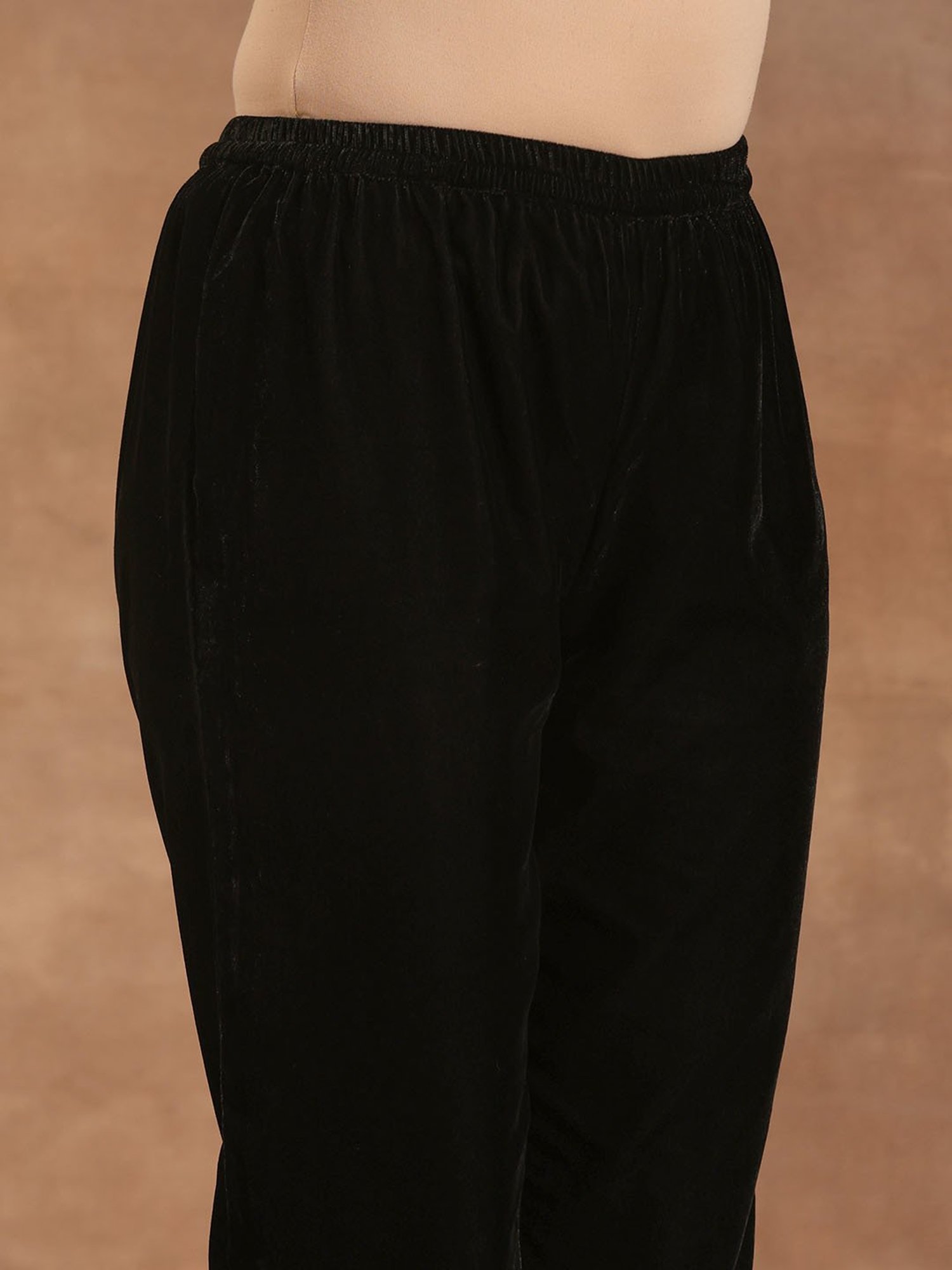 true Browns Black Velvet Pants