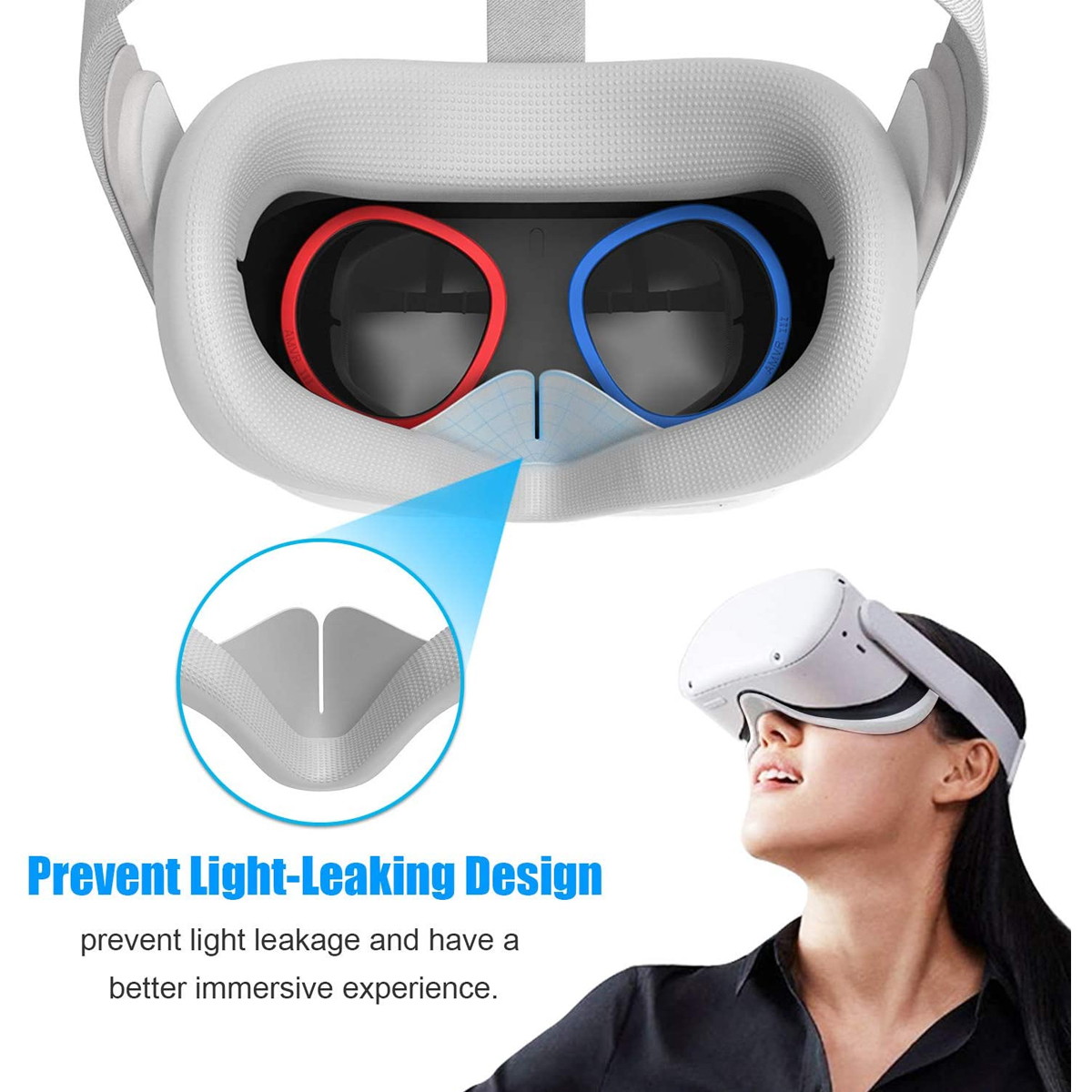 2 Pairs Oculus Quest 2 Elite Washable Silicone Handle Protective Cover