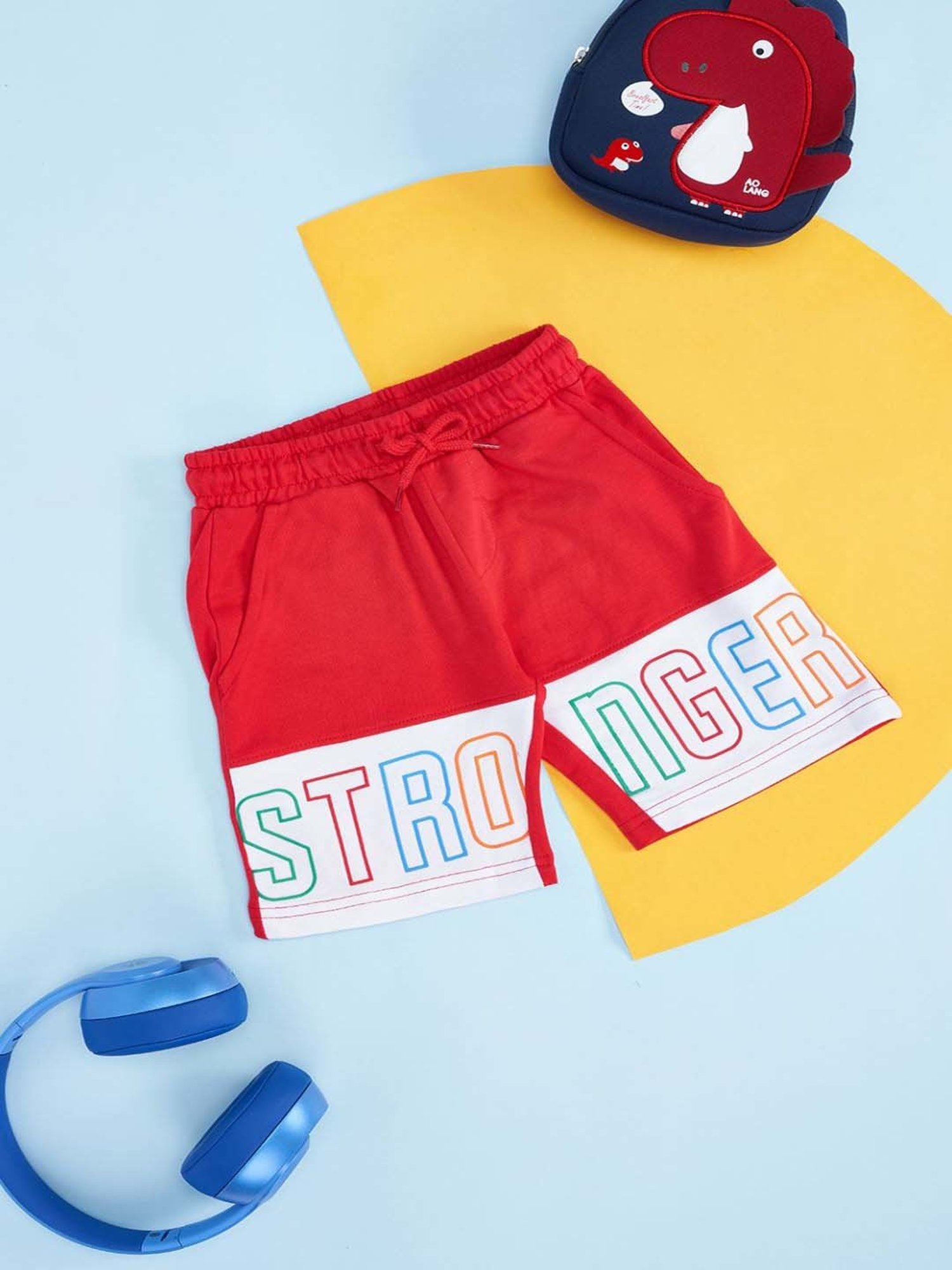 Pantaloons Baby Kids Red & White Cotton Printed Shorts