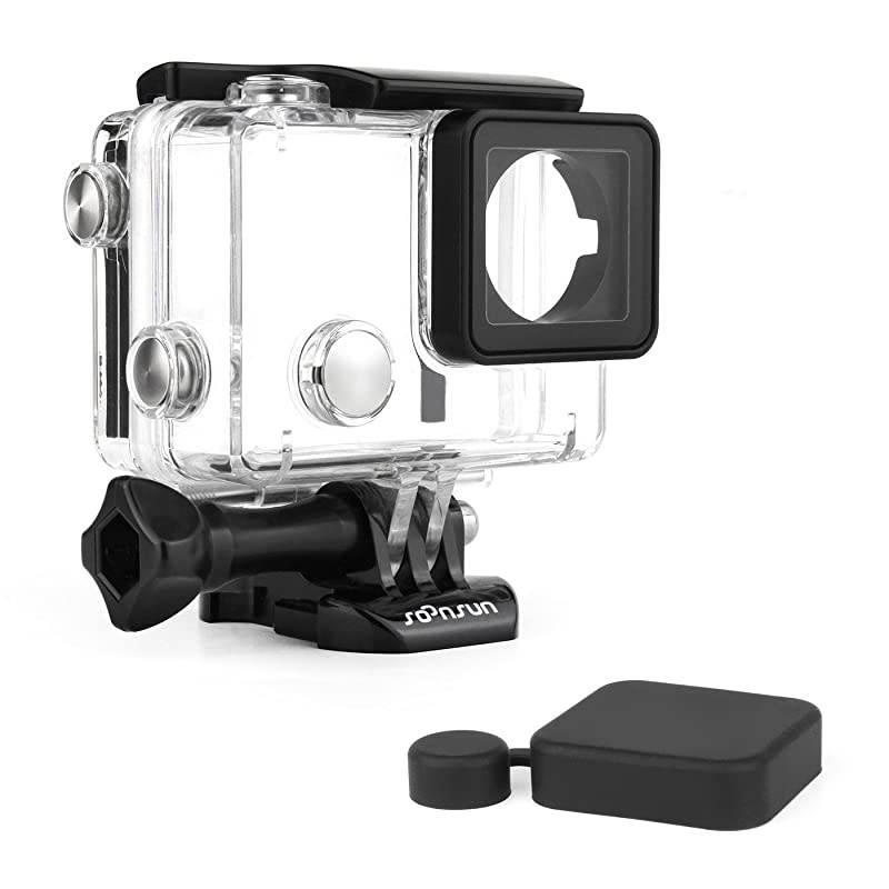 Standard Waterproof Dive Housing Case for GoPro Hero 4 Hero 3+ Hero 3 Hero4 Hero3 Camera with Waterproof BacPac Backdoor and Silicone Lens Cap - Underwater 40 Meters