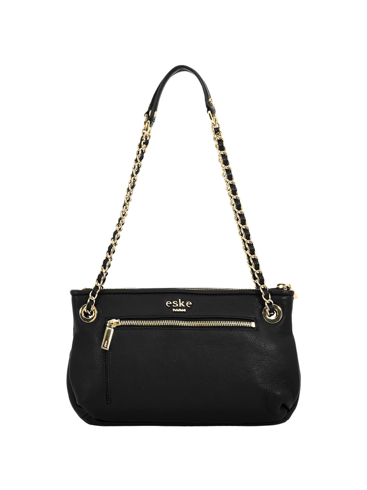 Eske Piquer Black Textured Medium Handbag