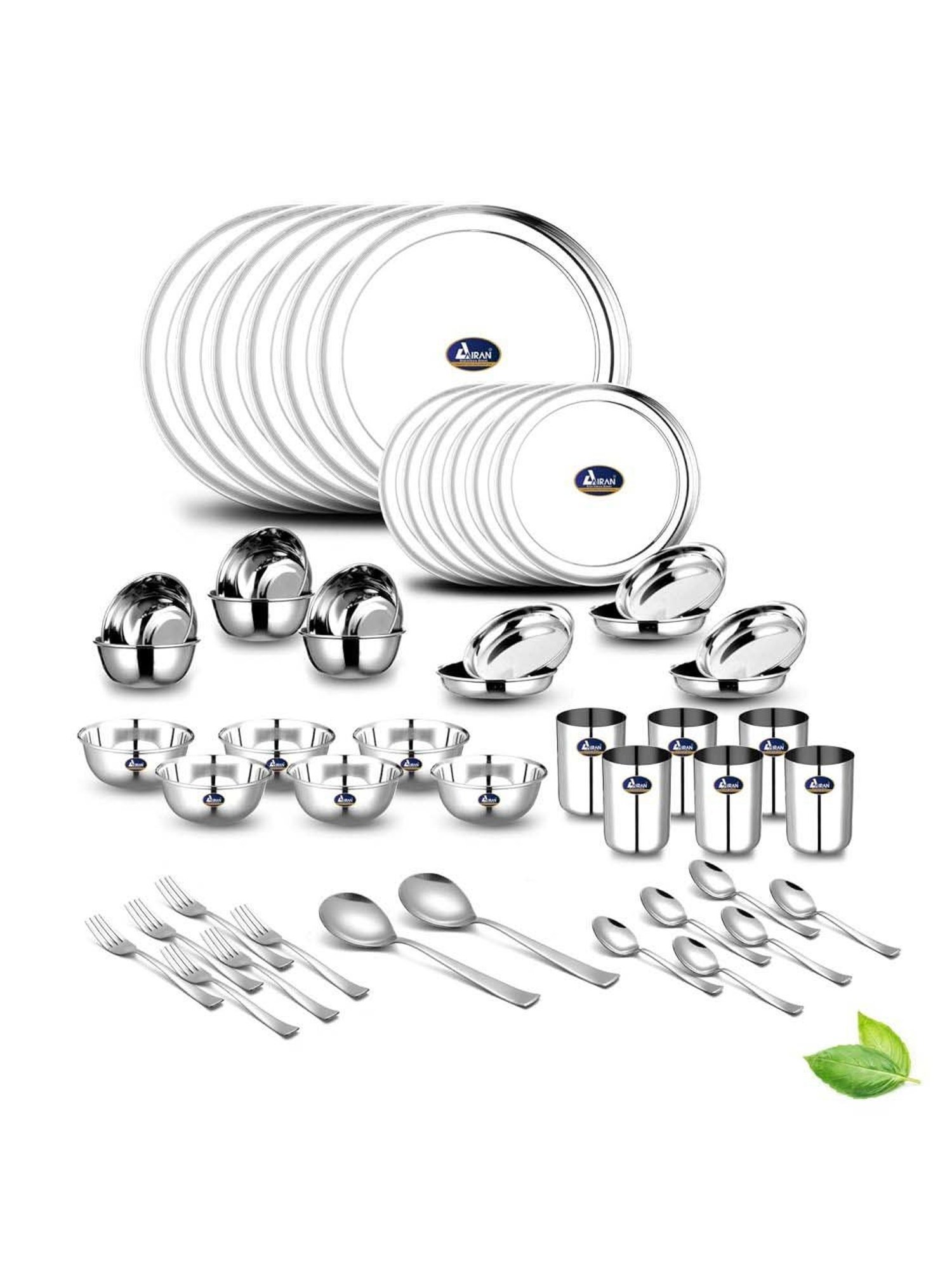 Airan Silver Stainless Steel 50 Pcs Dinner Set