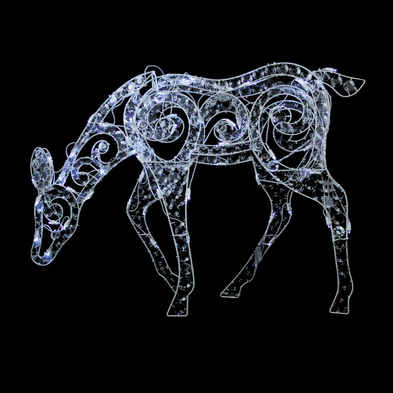 LB International 36" Clear Feeding Doe Reindeer LED Lighted Christmas Outdoor Decor