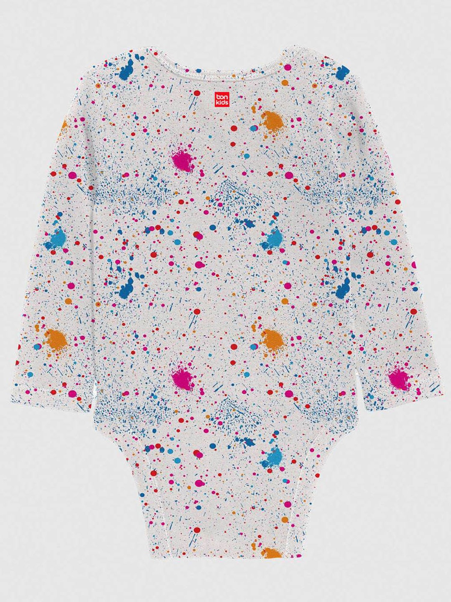 Bonkids White Cotton Range Barse Holi Printed Full Sleeves Onesie