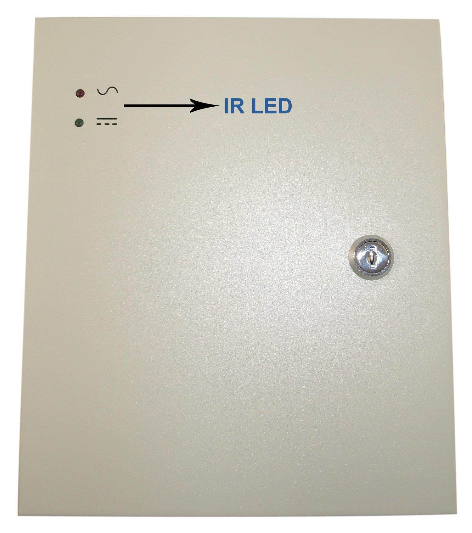 Evertech 2 Pcs.18 Channel 10 AMP PTC Fuse 12V DC Power Supply Box + 36 Pcs DC Jack 5.5 mm x 2.1 mm Male End Power Cable with Lead End Pigtail for Security Surveillance System