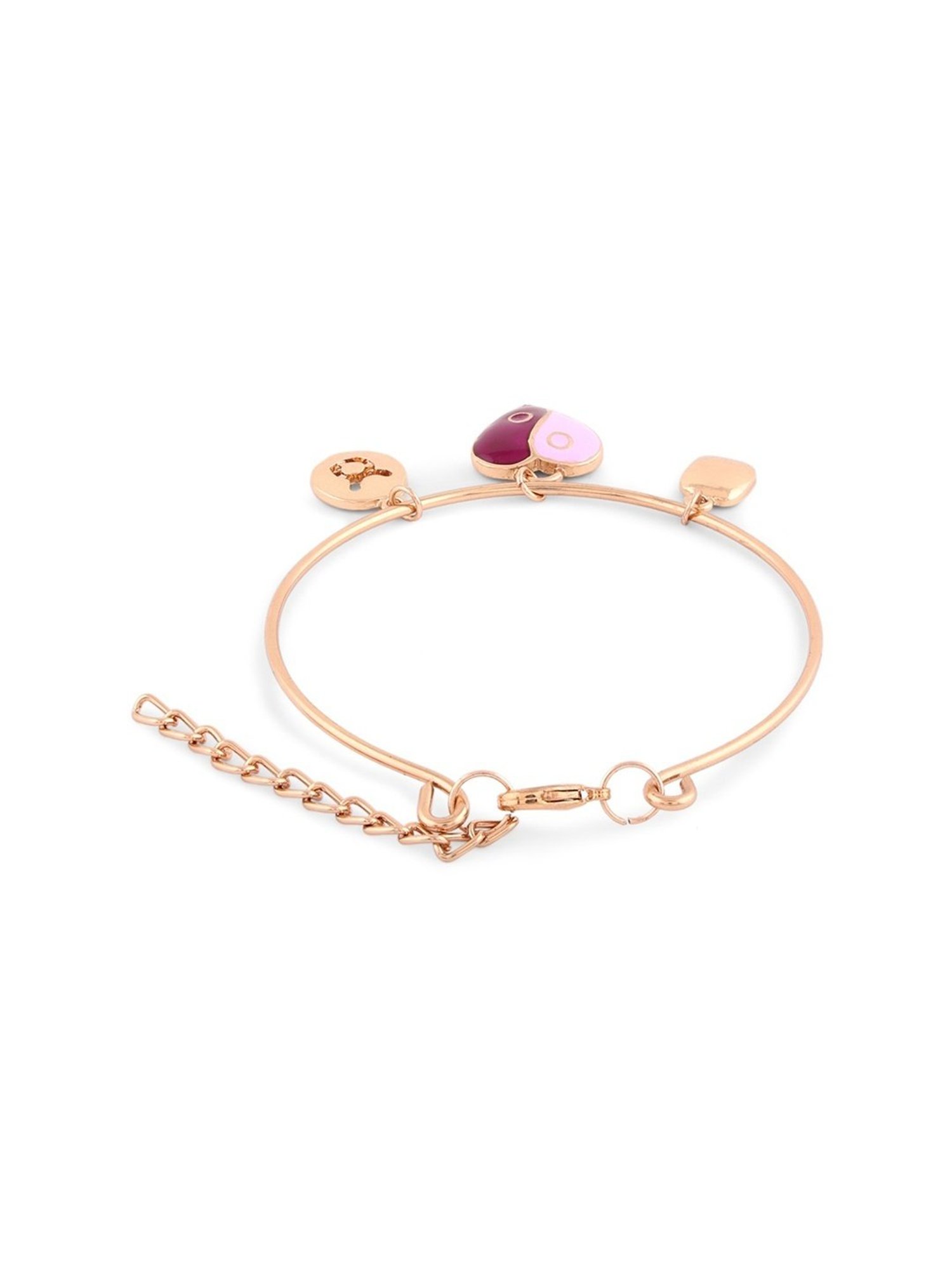 Zaveri Pearls Set of 3 Multicolor Enamel Charm Contemporary Stack Bracelets-ZPFK14632