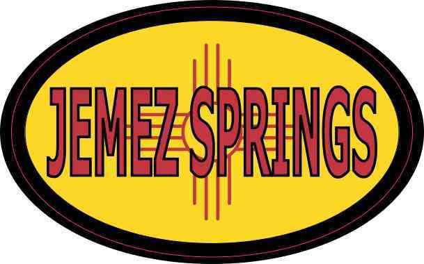 StickerTalk Oval New Mexico Flag Jemez Springs Vinyl Sticker, 4 inches by 2.5 inches