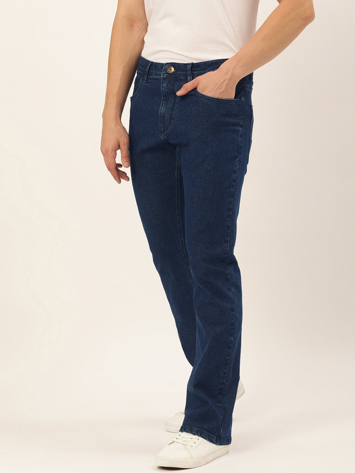 IVOC Navy Lightly Washed Boot Cut Jeans