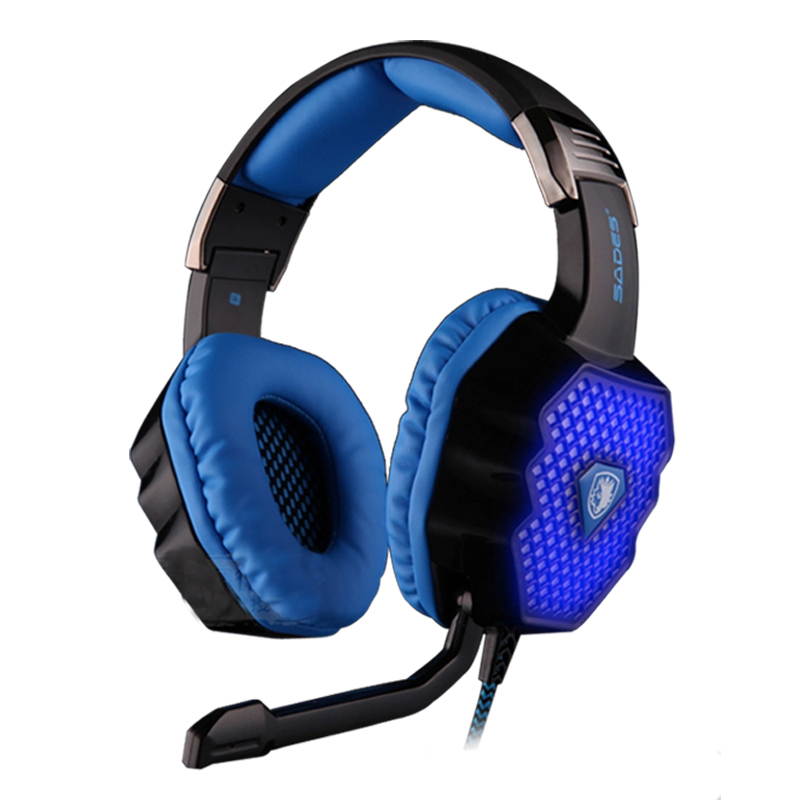 SADES A70 Professional Gaming Headphone Headset For Computer Gamer LED Light USB Plug 7.1 Surround Stereo Bass Earphone With Mic