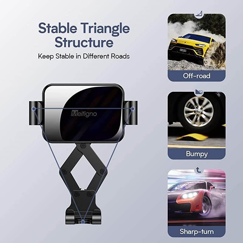 Car Phone Mount, Air Vent Car Phone Holder, Gravity Auto-Clamping Hands-Free Car Mount Compatible with iPhone SE/11 Pro Max/Xs/XR/8 Plus, Samsung Galaxy S20+ Ultra Note10 Plus & All