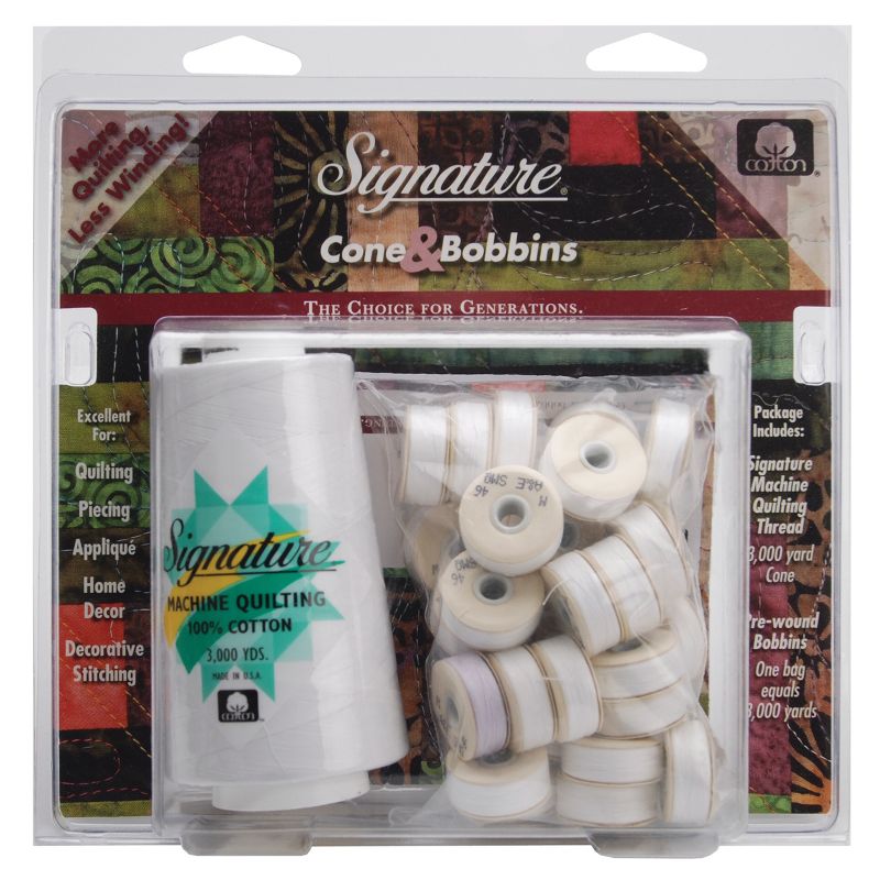 Signature Machine Quilting Cone & Bobbin Pack-White