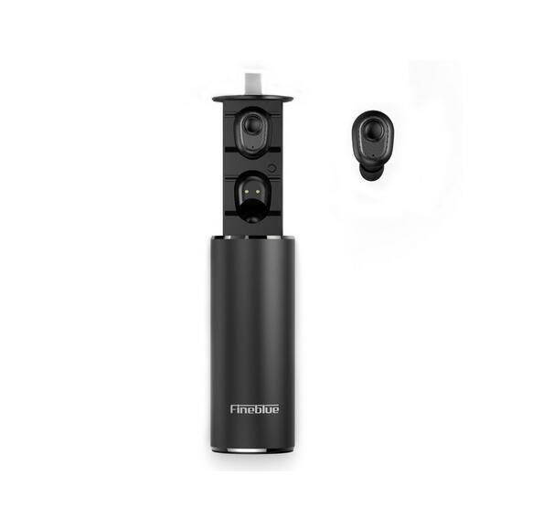 Fineblue X9Plus TWS Bluetooth 5.0 Earphone Wireless Small Earbuds 3D Stereo for phone sport with microphone waterproof (Black)