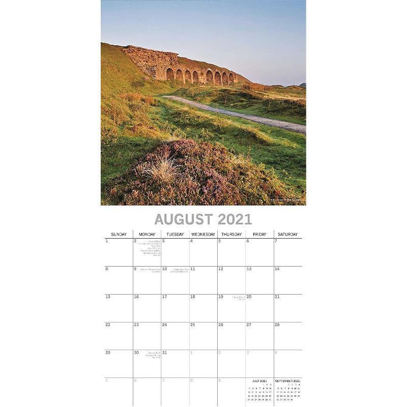 2021 Wall Calendar 12" x 12" Monthly View, North Yorkshire Travel & Destination, 16-Month, with 180 Reminder Stickers