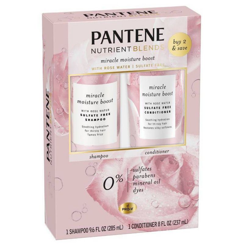 Pantene Rose Water Shampoo and Conditioner Dual Pack- 17.8 fl oz