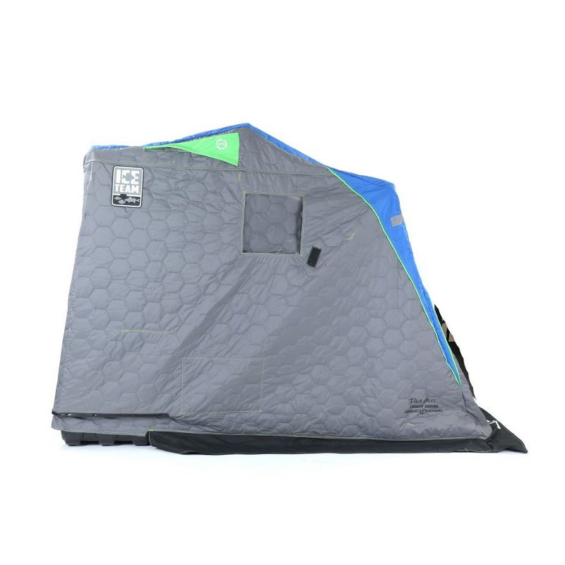 Clam 10941 Legend XL Thermal Ice Team Edition Fishing Shelter with Deluxe Swivel Seat, Blue/Gray